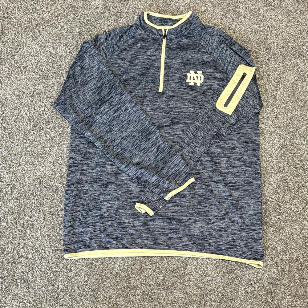 Men's Blue and Yellow Zip Up Sweater